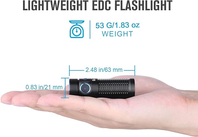 OLIGHT Baton3 1200 Lumens Ultra-Compact Rechargeable EDC Flashlight, Powered by Rechargeable Battery for Household Search, Outdoor Camping, Hiking and Mountaineering (Black)