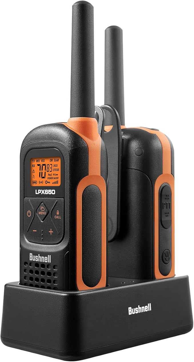 New Bushnell LPX650 Walkie Talkies - Waterproof Long Range Two Way Radios, IP67 Rugged Floating Design, USB-C Rechargeable - Equipped for Wherever Life Takes You (2 Pack)
