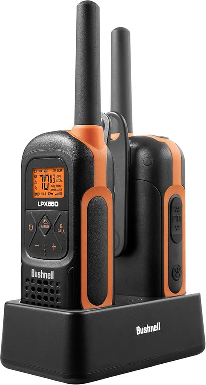 New Bushnell LPX650 Walkie Talkies - Waterproof Long Range Two Way Radios, IP67 Rugged Floating Design, USB-C Rechargeable - Equipped for Wherever Life Takes You (2 Pack)