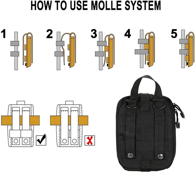 Molle First Aid Pouch Empty Medical Bag IFAK Tactical Rip-Away Pouches Small Bug Out Bags Trauma Medic Bag
