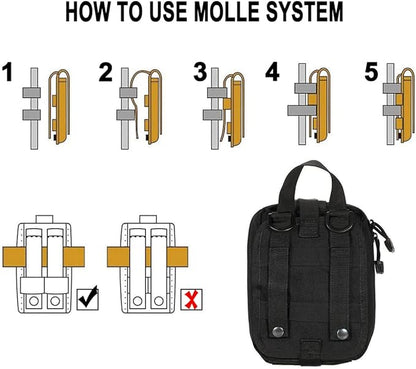 Molle First Aid Pouch Empty Medical Bag IFAK Tactical Rip-Away Pouches Small Bug Out Bags Trauma Medic Bag