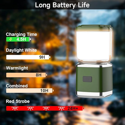 LED Camping Lantern, 1000 Lumens Camping Lantern Rechargeable with 4 Light Modes, Waterproof, Camping Essentials, Mini Lantern Flashlight for Camping, Hurricane, Emergency, Hiking, Power Outages