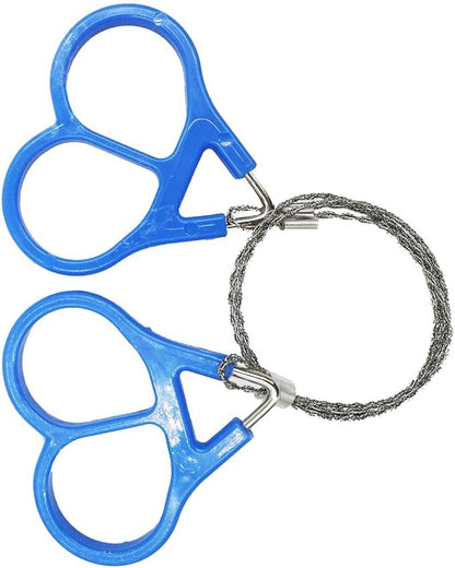 3X Wire Saw Stainless Steel Pocket Chainsaw Mini Saw Emergency Chainsaw Survival Kit Outdoor Tools(Blue)