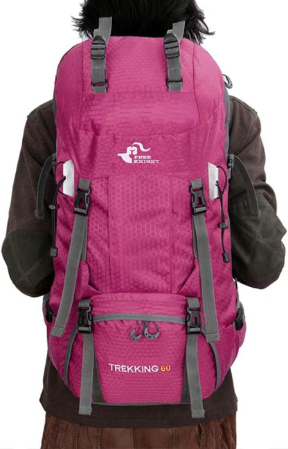 Bseash 60L Waterproof Hiking Camping Backpack with Rain Cover, Large Outdoor Sport Travel Daypack Rucksack for Climbing