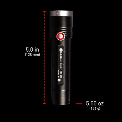 Ledlenser, MT10 Rechargeable Outdoor Flashlight, High Power LED, 1000 Lumens, Advanced Focus System for Home Use, Camping, Battery Charge Indicator