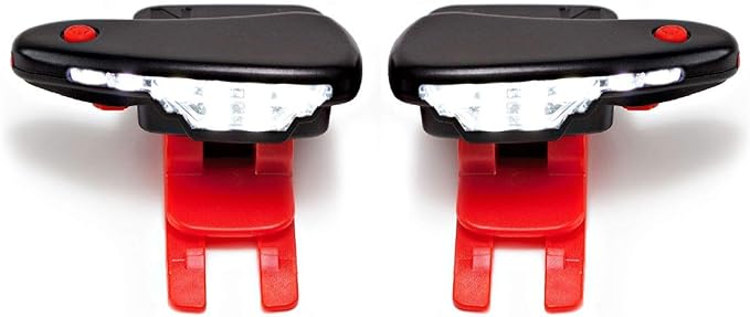 Shoe Lights - Rechargeable Battery & Waterproof Light for Runners, Dog Walking, Hiking - Best Safety Running Gear for High Visibility in Low Light - Red