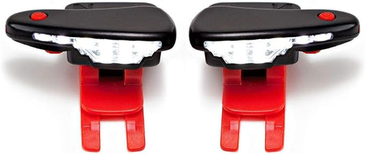 Shoe Lights - Rechargeable Battery & Waterproof Light for Runners, Dog Walking, Hiking - Best Safety Running Gear for High Visibility in Low Light - Red