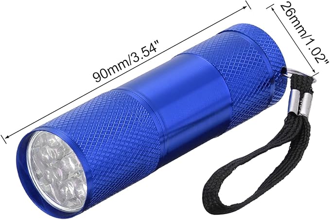 PATIKIL 9 LED Mini Flashlights, Aluminum Pocket Flashlight Torch with Lanyard for Camping, Hiking, Outdoor Emergencies, Blue