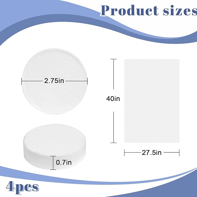 MCPINKY 4PCS Compressed Towel Tablets, 40 x 27.5in Reusable Travel Towels Compressed Bath Towel Portable Magic Towels for Camping Hiking Face Washing Toilet Swim