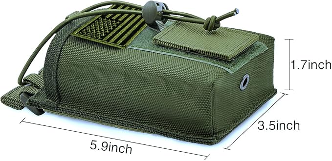 Molle Radio Pouch Holster Tactical Holder Duty Belt Accessories Military Heavy Bag for Two Ways Walkie Talkies Adjustable Storage with 1 Pack Patch