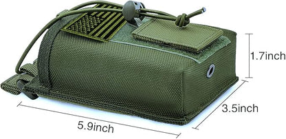 Molle Radio Pouch Holster Tactical Holder Duty Belt Accessories Military Heavy Bag for Two Ways Walkie Talkies Adjustable Storage with 1 Pack Patch