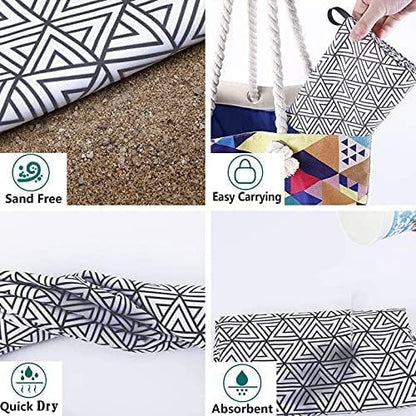 Genovega Microfiber Lightweight Thin Beach Towel Sandproof Compact Clearance Towels Quick Dry Sand Free No Sand Pool Swim Blanket Travel Essentials Accessories Vacation Women Men Adult Gift Flamingos