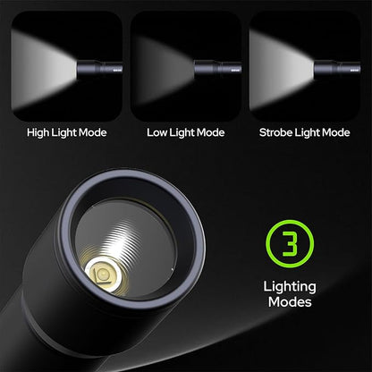 BEEFLY F1P Flashlight Rechargeable, Tactical Flashlights, Small LED Flash Light for Home Emergency, Camping,Outdoor, 3 Modes, 350 Lumens