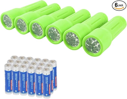 9-LED Mini Flashlight, Small Multicolor Flashlights with Lanyard, Batteries Included, for Hurricane Supplies Party Favors, Gift