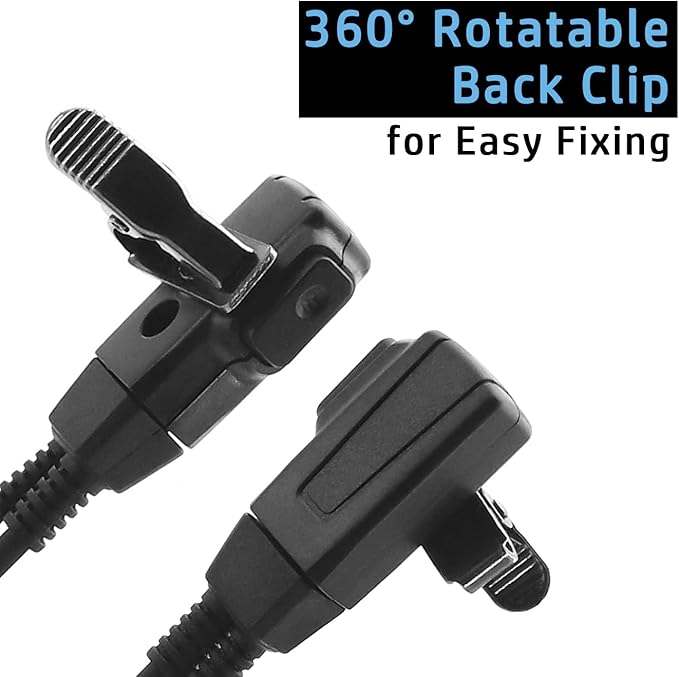 2 X D-Shape Earpiece Headset for Midland Radio X-talker 75-785 T31A T51A T51R T61 T71 T75 T77 T295 GXT1000 GXT1050 LXT118 LXT500 LXT600 LXT630 LXT633 Walkie Talkie 2-pin Clip Ear Hook Hanger