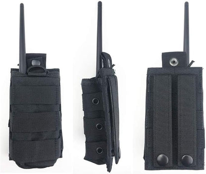Molle Tactical Universal Radio Nylon Holster Pouch Holder, Military Molle Radio Case Bag Compatible with Baofeng Midland Motorola Walkie talkies