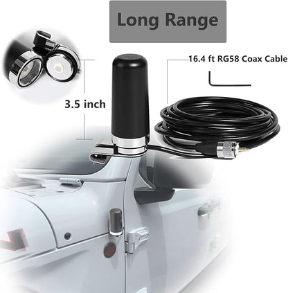 GMRS Mobile Radio Mini Size 20 Watt Long Range GMRS Repeater Capable NOAA Weather Alert Two-Way Radio GS800D