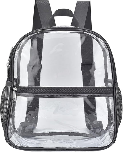 Oraben Clear Backpack for Stadium Events Clear Stadium Backpack 12x6x12 Bag (Nylon Shoulder Straps, Charcoal Gray)