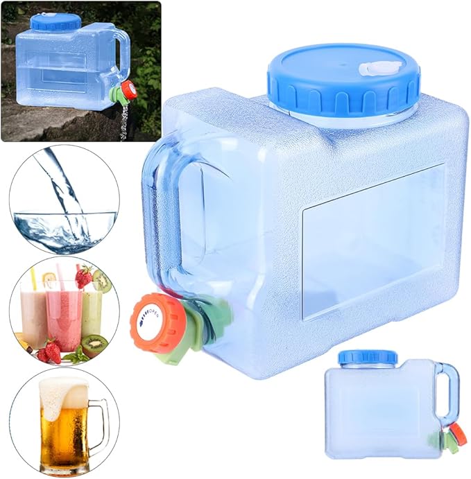 Water Storage Containers, Camping Water Container, Portable Water Tank with Faucet Camping Bucket with Tap Water Jug with Spigot BPA Free Emergency Water Storage