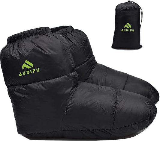 Down Booties Warm Socks Ultralight Sleeping Sock for Camping, Backpacking - Camp Sleeping Bag Tent Down Foot Warmer for Men & Women