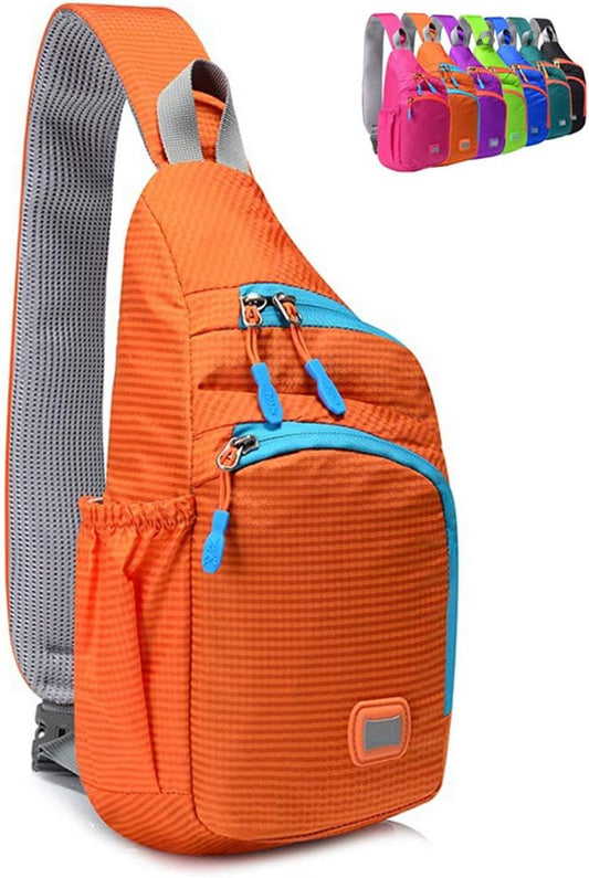 Peicees Small Sling Backpack Waterproof Unisex Shoulder Bag Chest Crossbody Daypack
