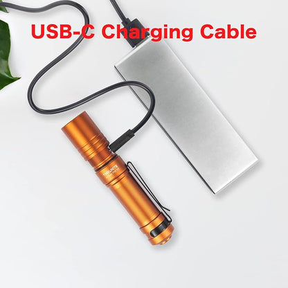 ThruNite Archer Pro V2 EDC Flashlight - 950 Lumens, USB-C Rechargeable, Tail Switch LED Penlight for Camping, Outdoor & Emergency - Cool White (Orange)