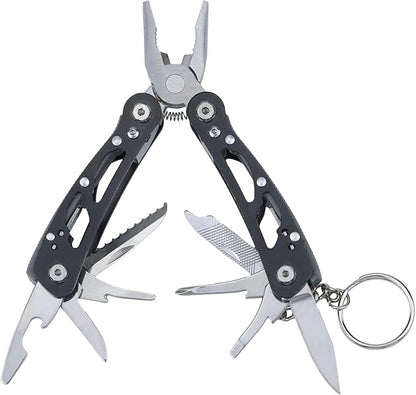 MINI Multitool Pliers, Multitool 14-in-1 Stainless Steel Multi Tools, Replaceable Bits Multitools for Outdoor, Black Camping and Survival Tools, Portable Computer and Bike Gadgets