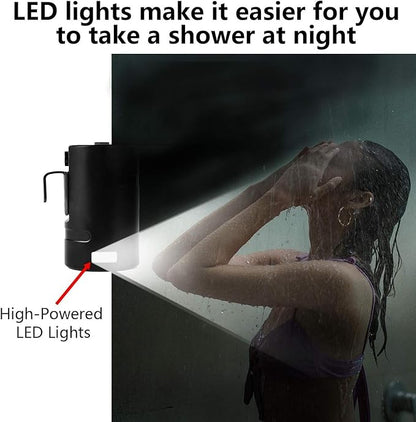 Portable Outdoor Shower, 2 Flow Mode, 4400mAh Battery Powered Shower Pump for Hiking/Backpacking, Travel, Beach, Pet, Flowering, IPX7 Waterproof &USB Rechargeable Camping Shower with 3 LED Lights…