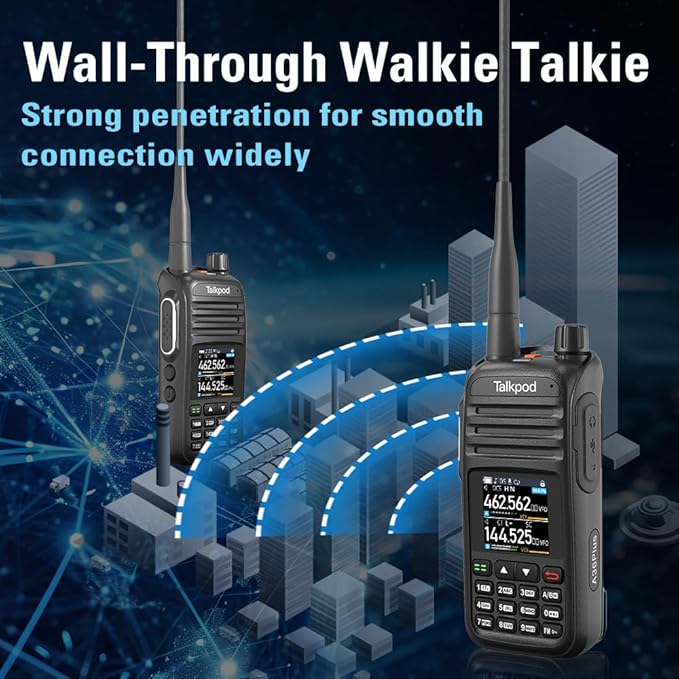 A36Plus Max Ham Radio Handheld, Airband Receiving and Scanning, Dual Band Long Range Two Way Radios with 3200mAh Rechargeable Battery, 1.44 inch Color Screen-2Pack (Black)
