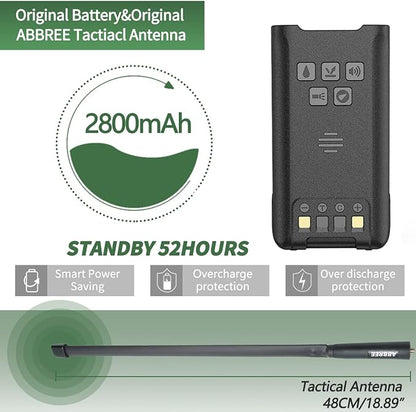 GMRS Radio Baofeng GMRS-9R 5W Rechargeable Two Way Radio for Adults,Waterproof IP67,NOAA Scanning and Receiving with Extra Original Battery,Programming Cable,Tactical Antenna,Speaker Mic,Tactical Bag