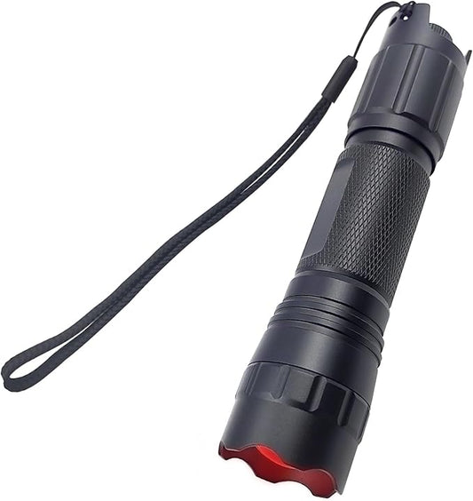 Stepless Dimming Red Flashlight 620nm-630nm High Purity Red LED Flashlight Focal Length Brightness Adjustable for Hunting Night Observation Astronomy Aviation