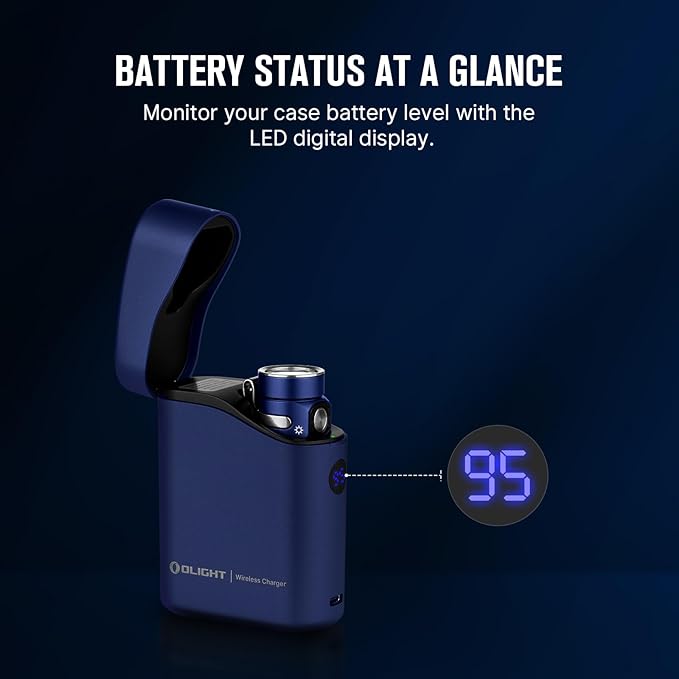 OLIGHT Baton4 Premium Edition EDC Flashlights 1300 Lumens with Type-C Charging Box, Powered by Rechargeable Battery, Small Bright Flashlight for Camping, Emergencies, Outdoors (Regal Blue)