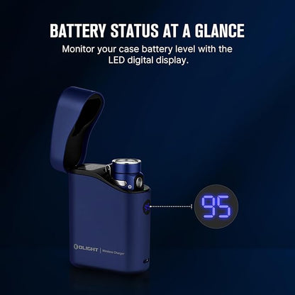 OLIGHT Baton4 Premium Edition EDC Flashlights 1300 Lumens with Type-C Charging Box, Powered by Rechargeable Battery, Small Bright Flashlight for Camping, Emergencies, Outdoors (Regal Blue)