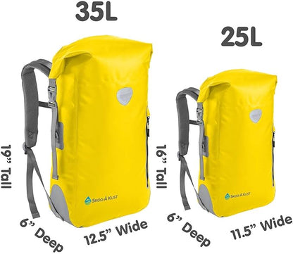 Skog Å Kust BackSak Heavy Duty Waterproof Backpack - Gear Bag for Sports, Travel, & More - 25 & 35 Liter Sizes