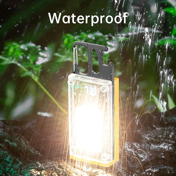 Key Chain Light, LED Small Flashlight, COB Multi-Function Mini Work Light, 1000 Lumens Rechargeable, 8 Lighting Modes with Bottle Opener, Portable Wrench, Fire Starter Function, Black
