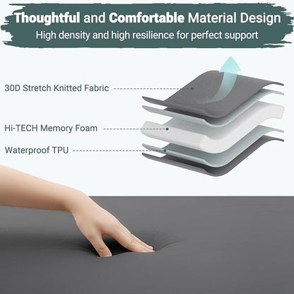 Elegear Self Inflating Sleeping Pad, Built-in Electric Pump 3.1" Ultra-Thick Memory Foam Camping Mattress with Pillow Foam Sleeping Pad for Camping R-Value 9.5 Foam Camping Pad for Car/Traveling