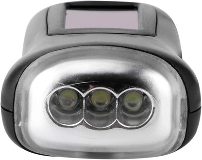 Super Bright Tactical Flashlight, Hand Crank Solar Powered Rechargeable Led Flashlight Portable Spotlight Mini Emergency Flashlight for Camping Hiking Field Survival Gear Power Outages