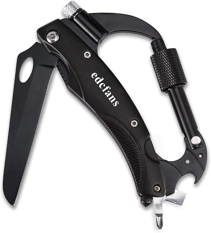 Multitool Carabiner, Tactical Carabiners Keychain for Men Outdoor Camping