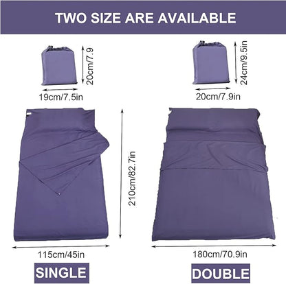 Sleeping Bag Liner Portable Travel Camping Sheets Lightweight and Compact Sleeping Sack Sheets for Adults Comfortable Liners for Traveling Hotel Camping Picnic Hostels Backpacking