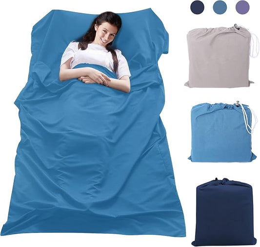 Sleeping Bag Liner,Lightweight Single/Double Sleep Sack,Camping & Travel Sheets for Adults,Premium Soft Hotel Sheet for Outdoor Traveling Hiking Hotel Picnics
