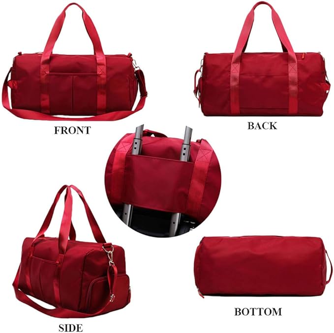 KARRESLY Sports Gym Bag for Women or Men Travel Duffel Bag with Wet Pocket and Shoes Compartment for Training Swim Yoga(Dark Grey)