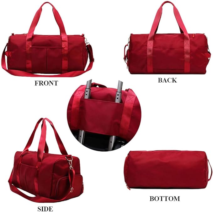 KARRESLY Sports Gym Bag for Women or Men Travel Duffel Bag with Wet Pocket and Shoes Compartment for Training Swim Yoga(Purple)
