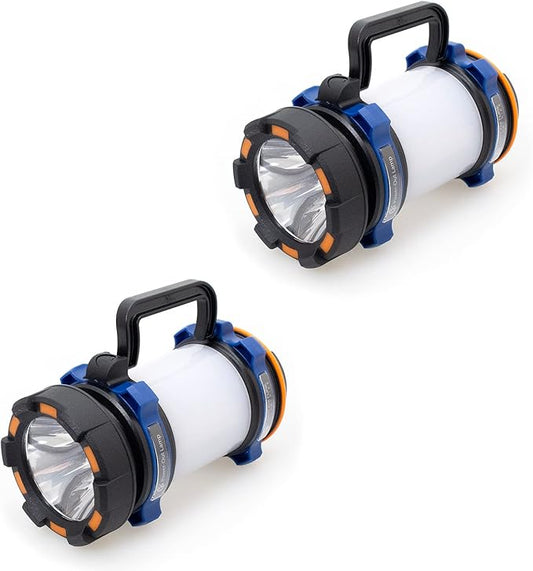 LFI Lights | Home Emergecy Flashlight & Lamp |IPX4 Water Resistant | 2 Way USB Charging | Rechargeable Battery Included | (2 Pack) | RZFLHE-A99