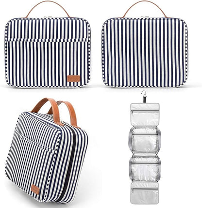 Hanging Travel Toiletry Bag,Large Capacity Cosmetic Travel Toiletry Organizer for Women with 4 Compartments & 1 Sturdy Hook,Perfect for Travel/Daily Use/Christmas