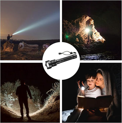 Rechargeable LED Flashlight 990,000 High Lumens, Super Bright Powerful Handheld Flash Lights, Large Tactical Flashlight Outdoor with 5 Modes