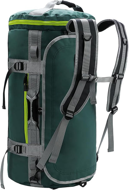 MIER Large Duffel Backpack Sports Gym Bag with Shoe Compartment, Heavy Duty and Water Resistant, Green, 45L