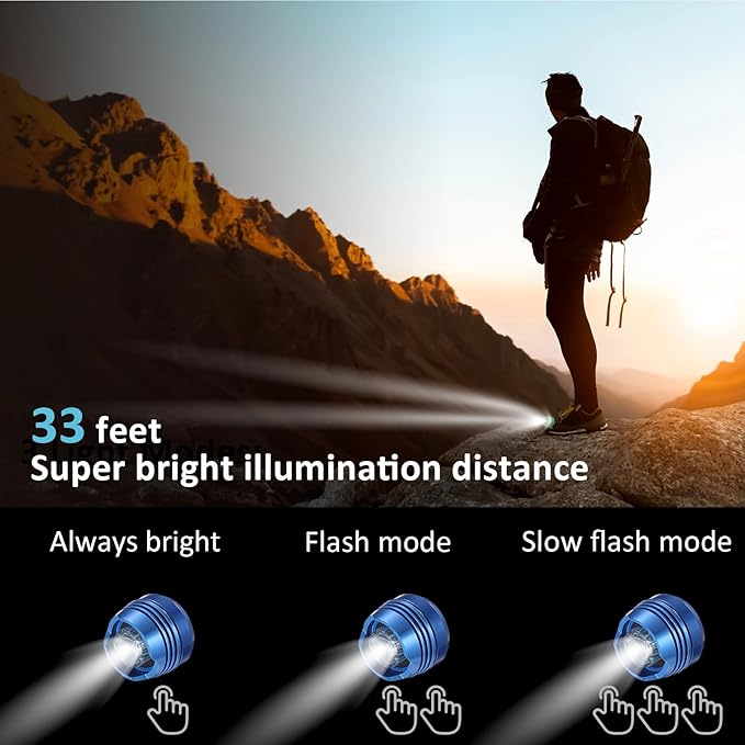 RAHAN Croc Lights for Shoes,2 PCS Croc Headlights,Light Up Charm Accessories for Kids Adults Croc, Hands-Free Night Light, Camping Lights，IP65 Waterproof Light, Blue