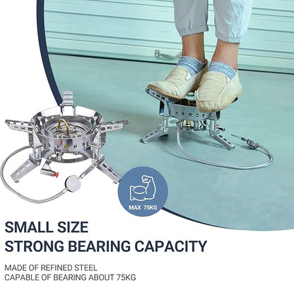 Bulin Camping Gas Stove Burner 6800W Adjustable 3 Burners Ultralight Windproof Backpacking Stove Portable Propane Stove Camp Stoves for Camping Hiking Backpack Outdoor