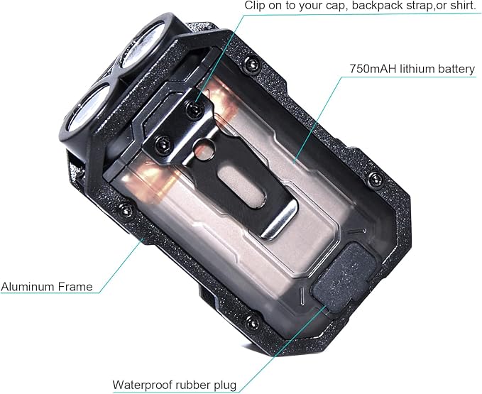 Rechargeable Pocket Keychain Lights with Lanyards,Clip on Hands Free Flashlight for Walking Camping Night Running