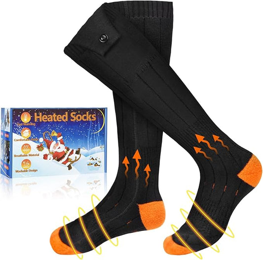 Heated Socks, Heated Socks for Women Men, 5000mAh Rechargeable Electric Heated Socks Up to 8 Hours, Washable Winter Warm Socks for Outdoors Work Fishing Hunting Skiing Cycling Hiking Camping